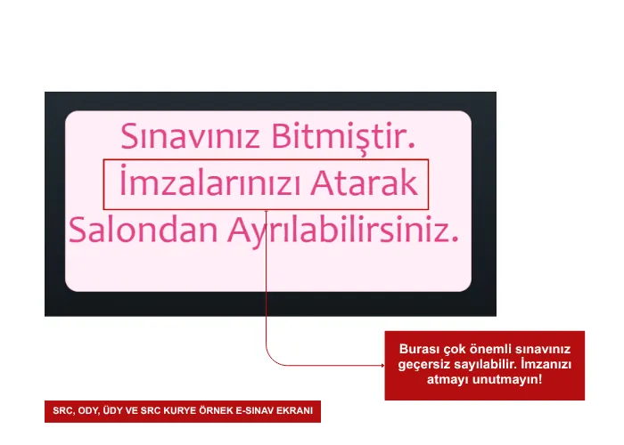 SRC Belgesi E-Sınav İmza Ekranı