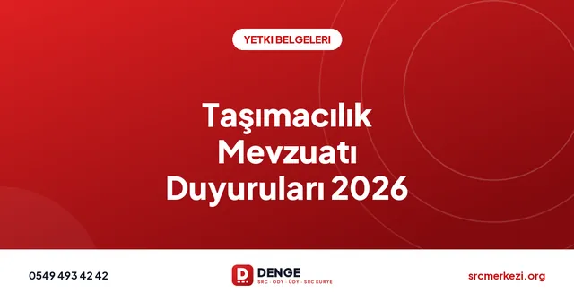 Taşımacılık Mevzuatı Duyuruları 2026 kapak görseli