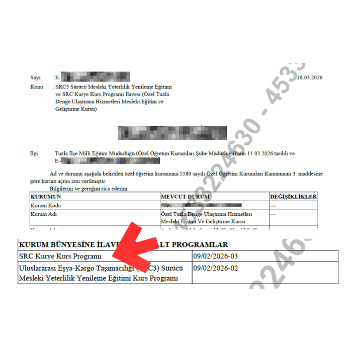 SRC Kurye Belgesi Kayıtları Başladı