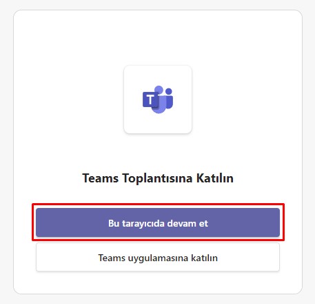 Canlı Teams Bağlantısı Karşılama Ekranı