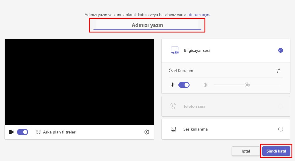 Canlı Teams Eğitime Katılma