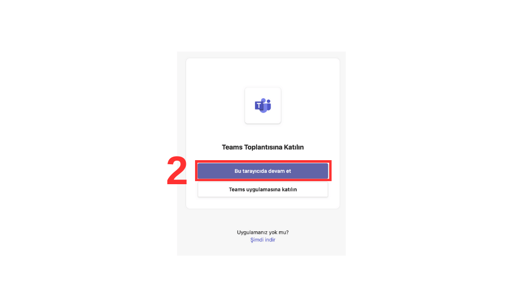 Tarayıcıdan hızlı katıl diyerek uygulama indirmeden hızlıca eğitimi takip edebilirsiniz.