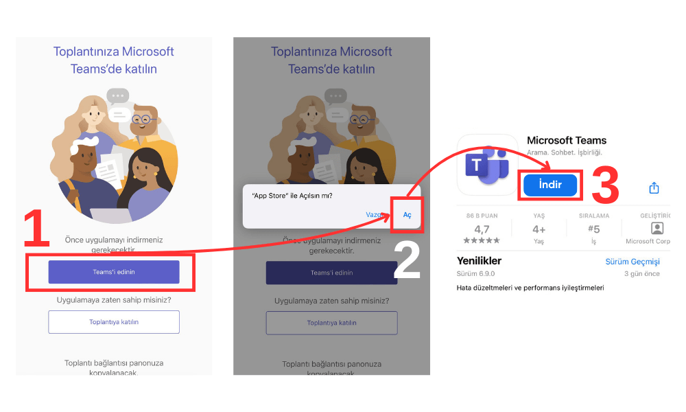 İphone cihazlardan eğitimlere katılım sağlayacak adaylarımız için ilk başlangıçta önemli 3 adım.