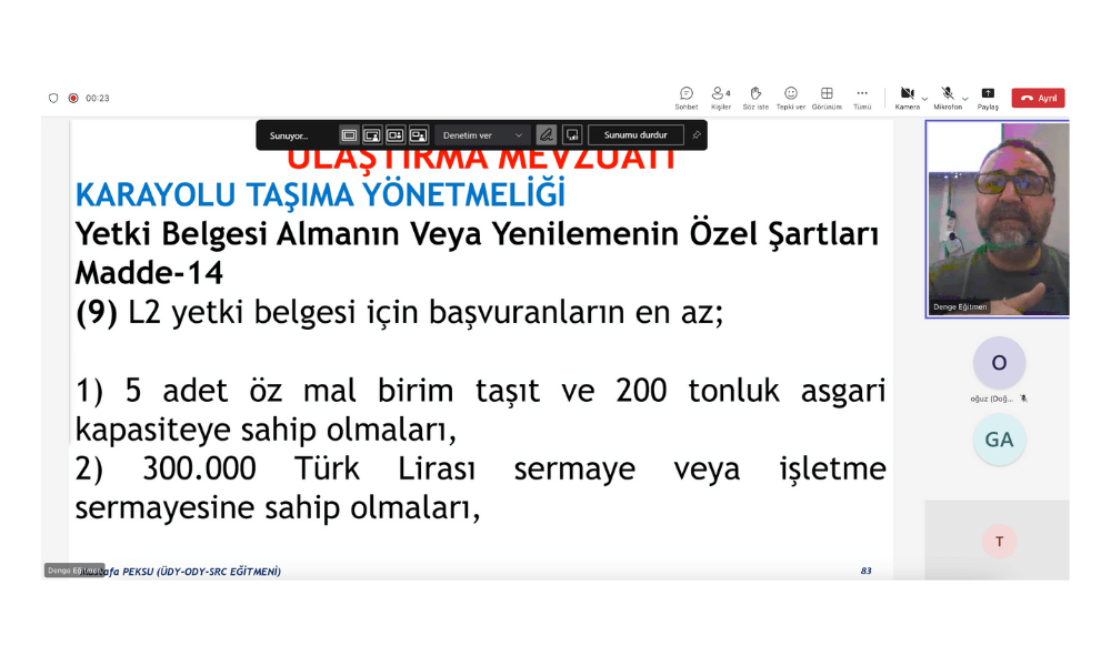 ÜDY Belgesi Eğitiminden bir kare, başarı odaklı eğitim sistemimiz ile başarı oranımız %95'dir.